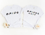 Bride and Bridesmaid Friends Themed Bridal Party Shirts