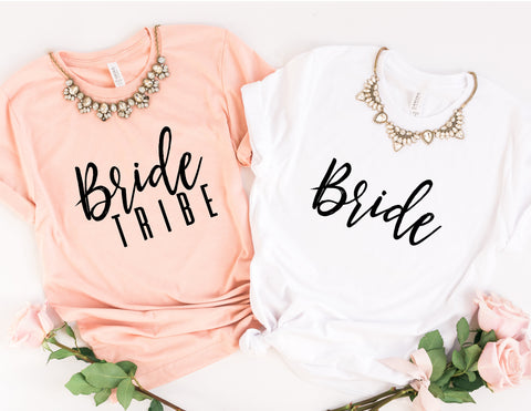 Bride and Bride Tribe Bridal Party Shirts